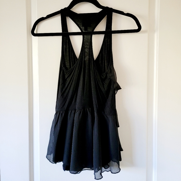 2b bebe Black Ruffly Racerback Top XS - Picture 2 of 5